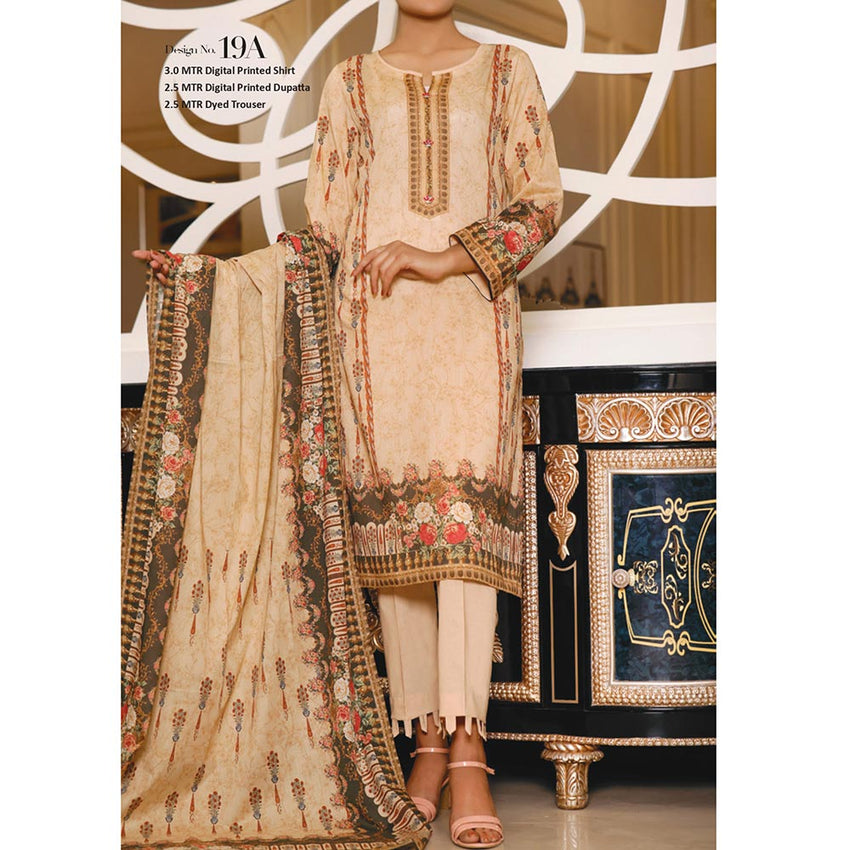 VS MISRI Digital Printed Lawn 3 Pcs Un-Stitched Suit - 19-A, Women, 3Pcs Shalwar Suit, VS Textiles, Chase Value