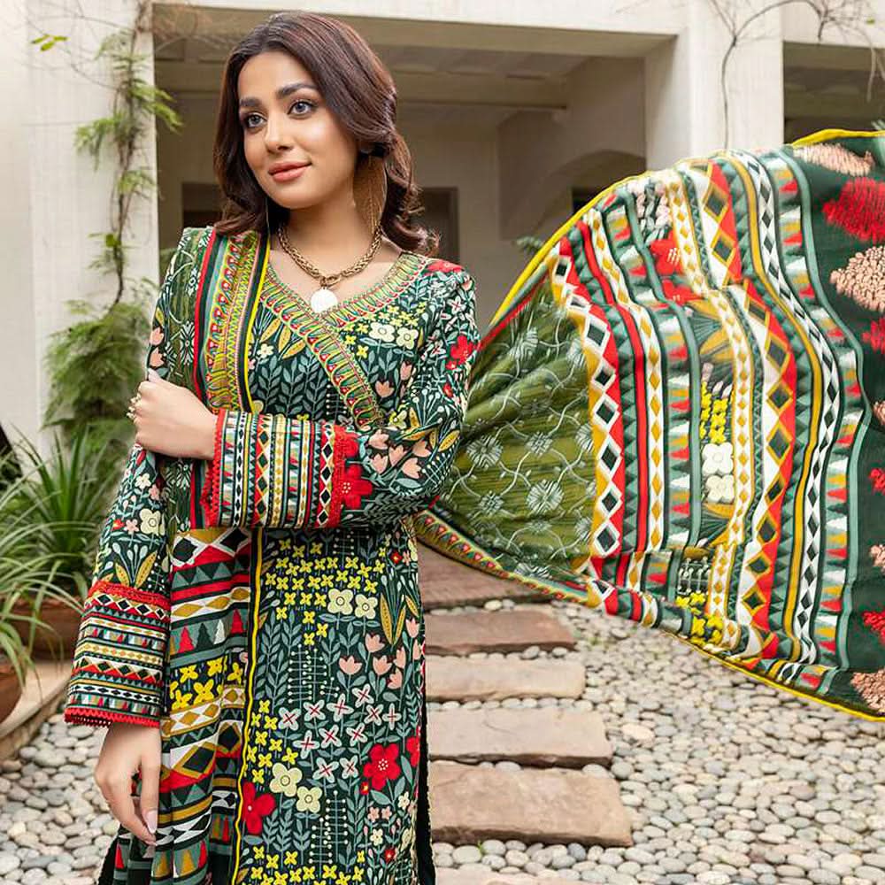 Anum Printed Lawn Unstitiched 3Pcs Suit V1 - B-1, Women, 3Pcs Shalwar Suit, Al-Zohaib Textiles, Chase Value