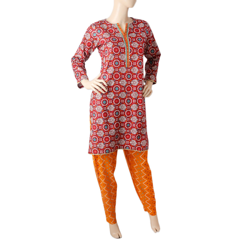 Mahnoor Printed Cotton 2 Pcs Un-Stitched Suit - 1 B, Women, 2Pcs Shalwar Suit, United Textiles, Chase Value