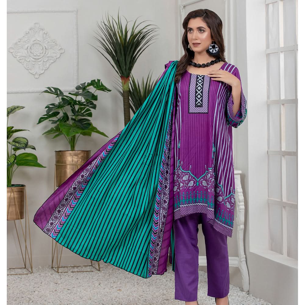 Sahil Printed Lawn V 2 3 Pcs Un-Stitched Suit - 1-B, Women, 3Pcs Shalwar Suit, ZS Textiles, Chase Value