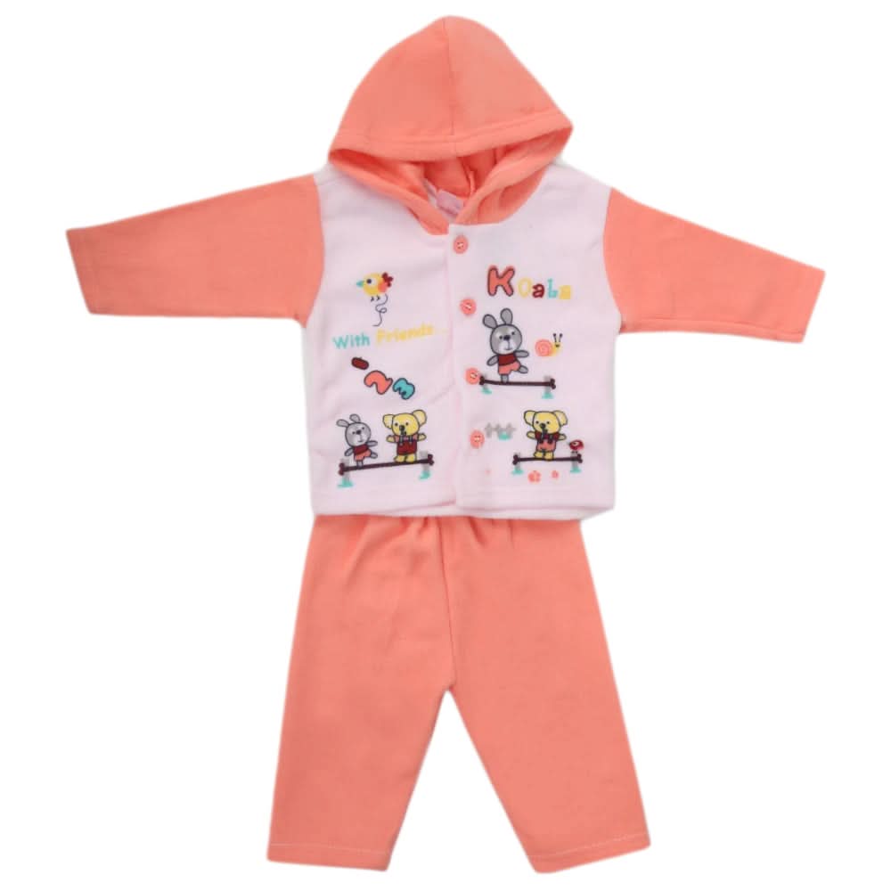 Newborn Boy Full Sleeves Polar Hooded Suit - Pink, Kids, NB Boys Sets And Suits, Chase Value, Chase Value
