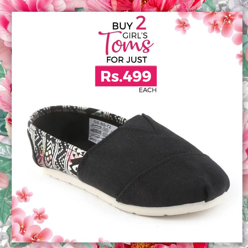 Girls Printed Toms - Purple, Kids, Girls Sneakers And Shoes, Chase Value, Chase Value