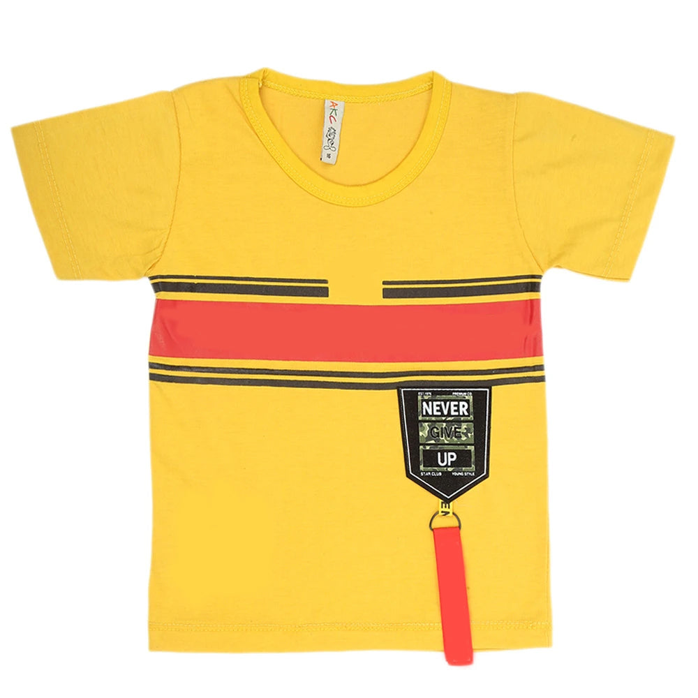 Boys Half Sleeves T-Shirt - Yellow, Kids, Boys T-Shirts, Chase Value, Chase Value