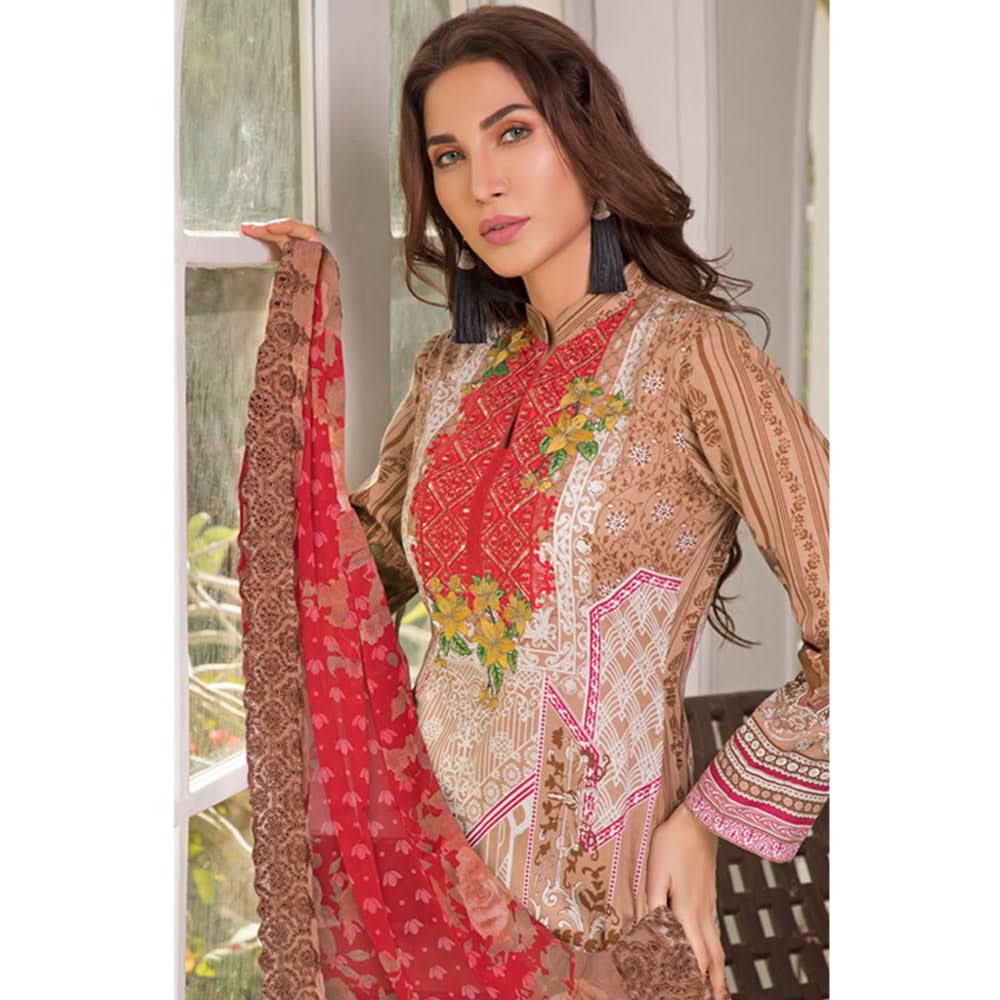 Zobia Noor Embroidered Lawn 3 Piece Un-Stitched Suit - A2, Women, 3Pcs Shalwar Suit, Salam's Textiles, Chase Value