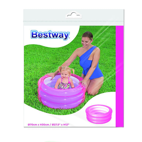 Bestway 27.5 Inch X 12 Inch Kiddie Pool - 51033 Pink, Kids, Swimming, Chase Value, Chase Value