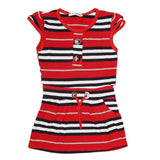 Girls Yarn Dyed Half Sleeves T-Shirt - Red, Kids, Girls T-Shirts, Chase Value, Chase Value