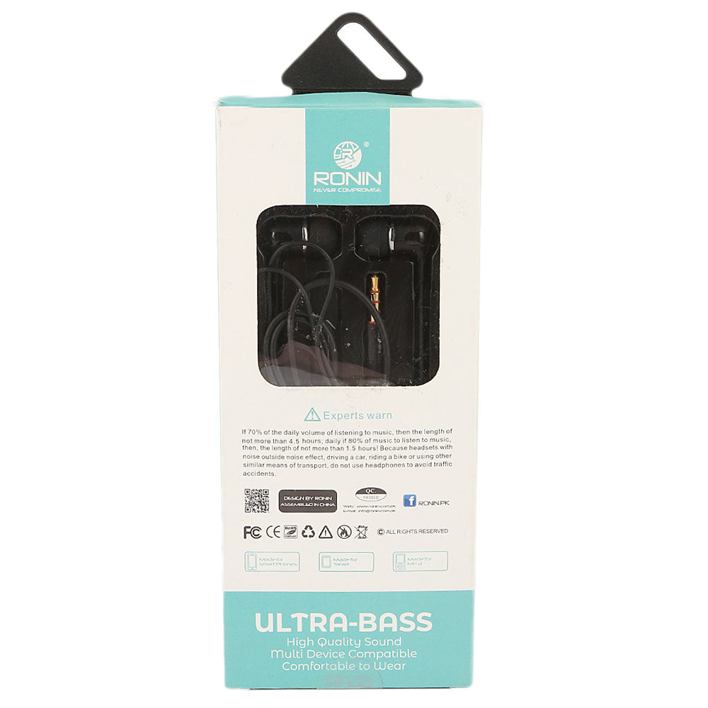 Ronin Ultra Bass Handsfree R-3 - Black, Electronics, Chase Value, Chase Value