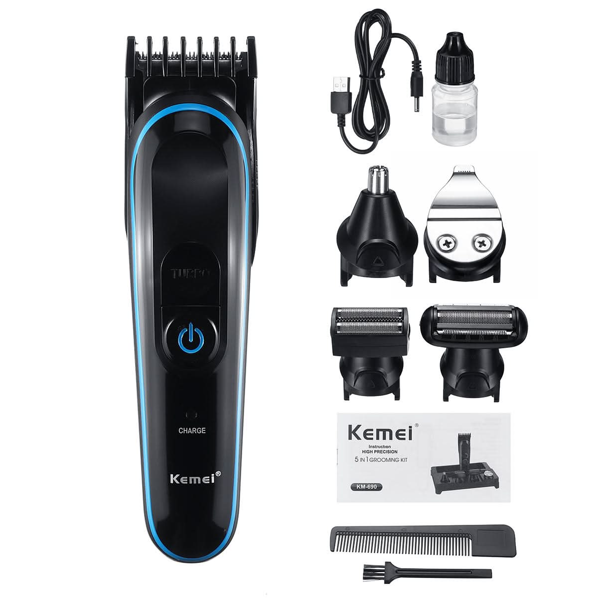 Kemei 5 in 1 Grooming Kit KM-690, Home & Lifestyle, Shaver & Trimmers, Kemei, Chase Value