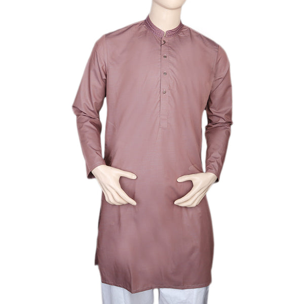 Eminent Embroidered Trim Fit Kurta For Men - Purple, Men, Kurtas, Chase Value, Chase Value