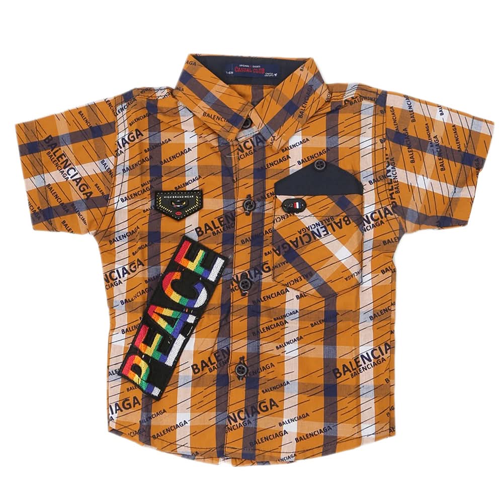Newborn Boys Casual Half Sleeve Shirt - Mustard, Kids, Newborn Boys Shirts And T-Shirts, Chase Value, Chase Value