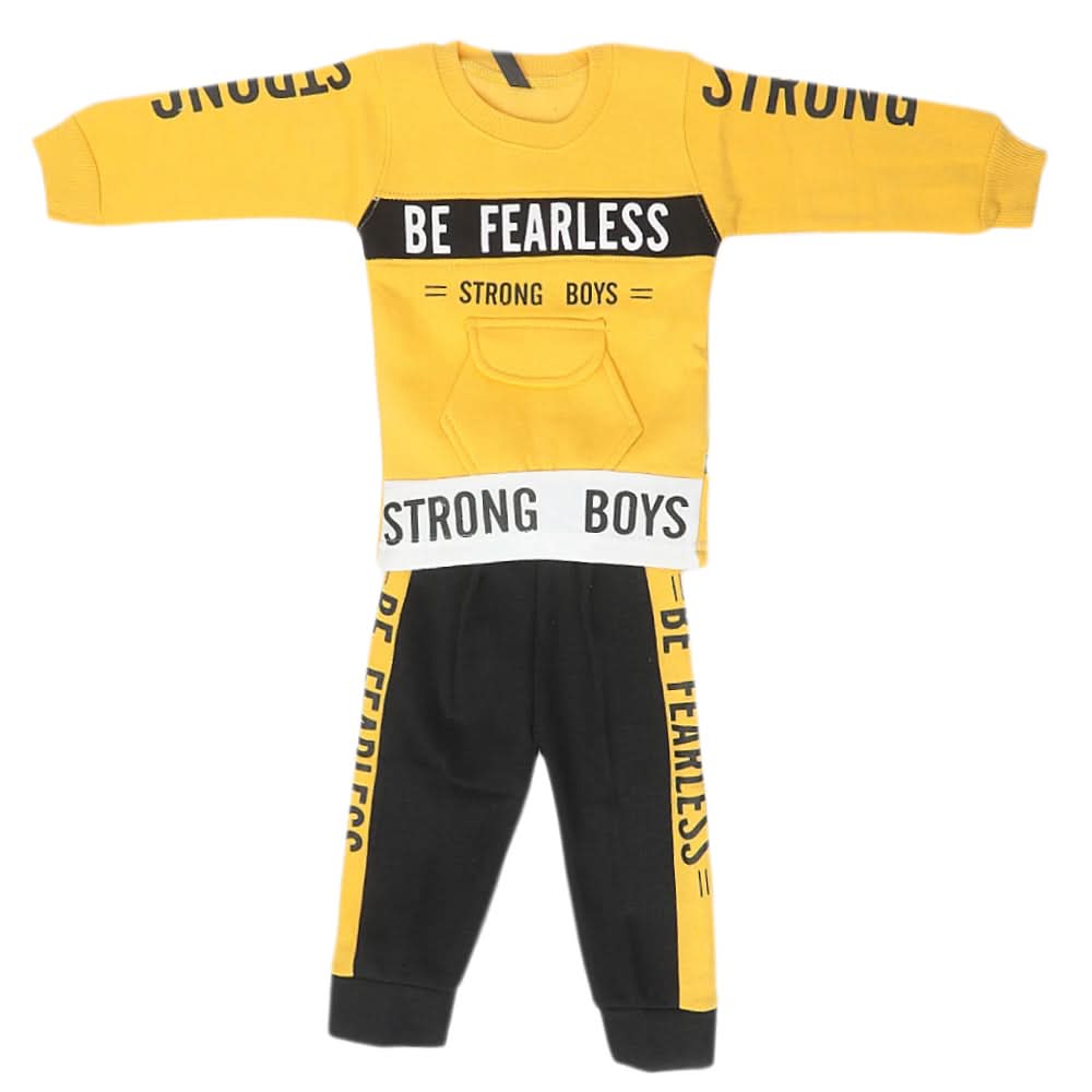 Boys Fleece Full Sleeves Suit - Yellow, Kids, Boys Sets And Suits, Chase Value, Chase Value
