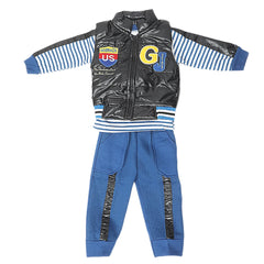 Boys 3 Piece Full Sleeves Suit - Royal Blue, Kids, Boys Sets And Suits, Chase Value, Chase Value