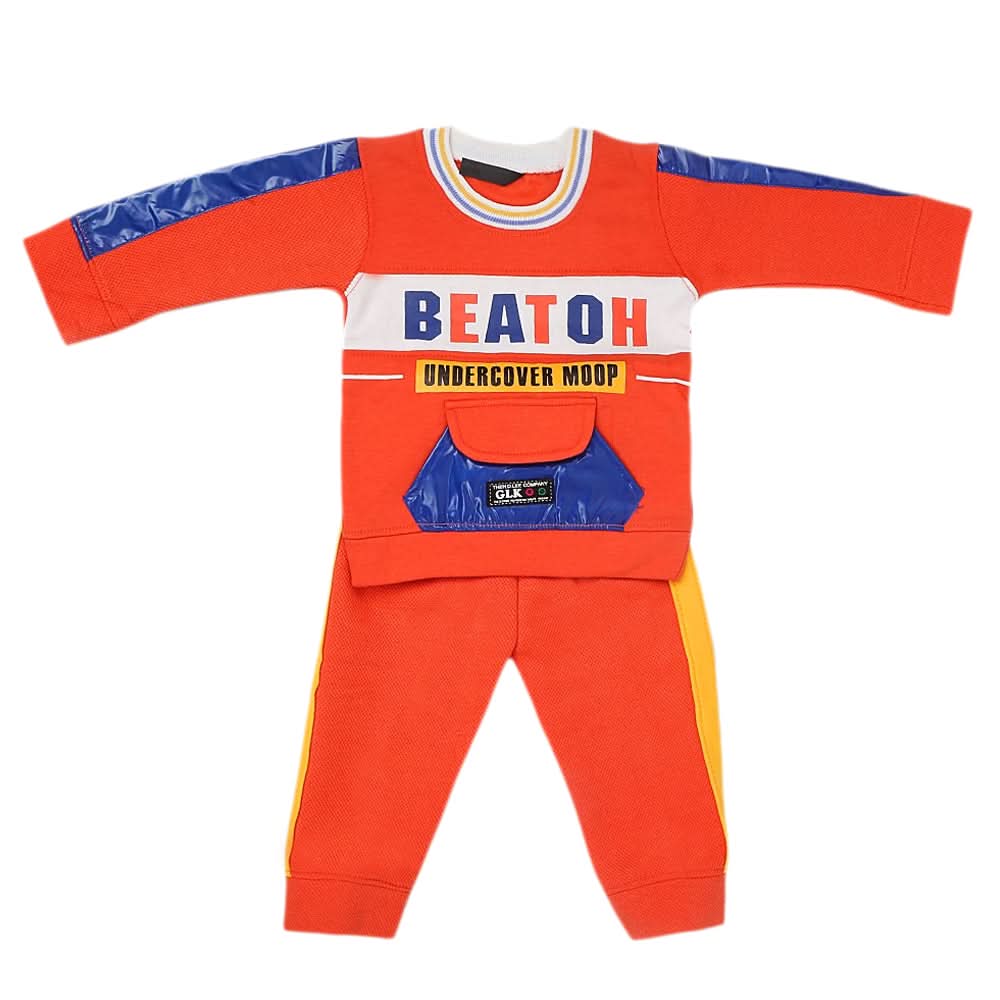 Boys Full Sleeves Fleece Suit 42718 - Peach, Kids, Boys Sets And Suits, Chase Value, Chase Value