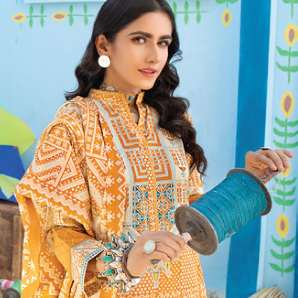 Monsoon Printed Lawn 3 Pcs Un-Stitched Suit Vol 1 - 1-A, Women, 3Pcs Shalwar Suit, Al-Zohaib Textiles, Chase Value