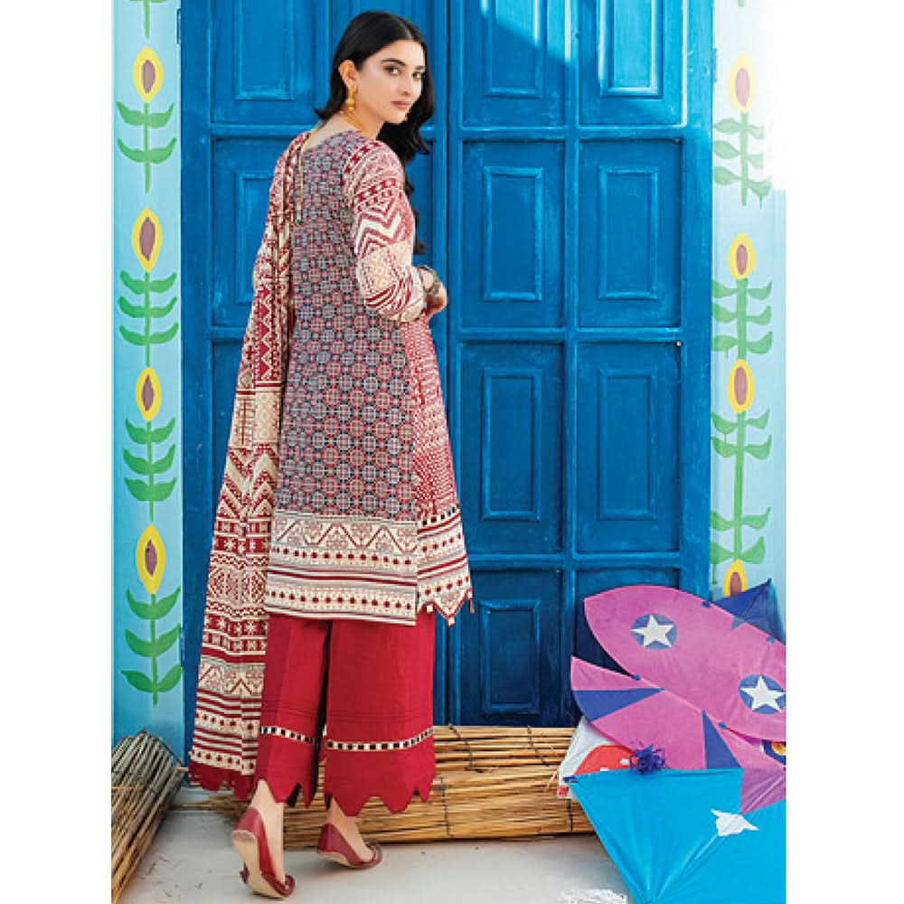 Monsoon  Printed Lawn 3 Pcs Un-Stitched Suit Vol 1 - 1-B, Women, 3Pcs Shalwar Suit, Al-Zohaib Textiles, Chase Value