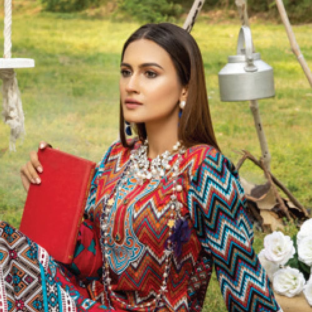 Anum Classic Printed Lawn 3 Pcs Un-Stitched Suit Vol 3 - 1-B, Women, 3Pcs Shalwar Suit, Al-Zohaib Textiles, Chase Value