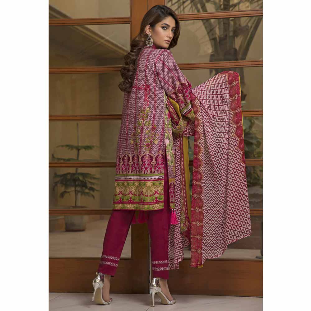 Zmaria Embroidered Lawn Un-Stitched Suit - 1B, Women, 3Pcs Shalwar Suit, ZS Textiles, Chase Value