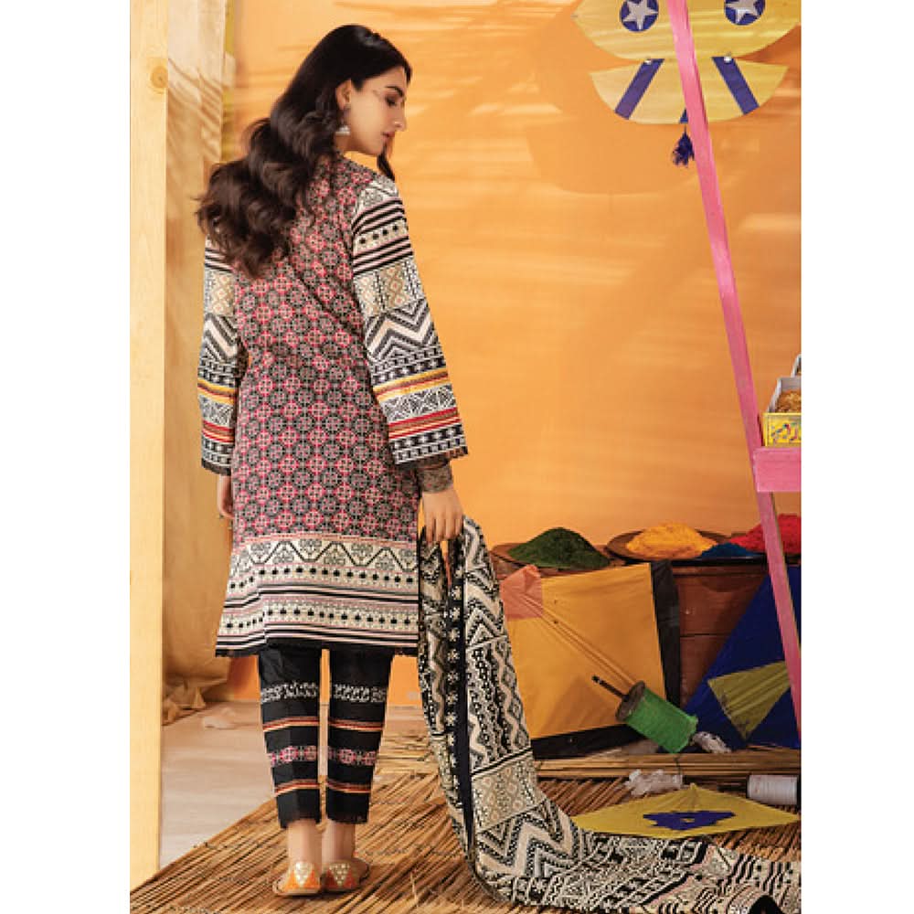 Monsoon Printed Lawn 3 Pcs Un-Stitched Suit Vol 1 - 1-C, Women, 3Pcs Shalwar Suit, Al-Zohaib Textiles, Chase Value