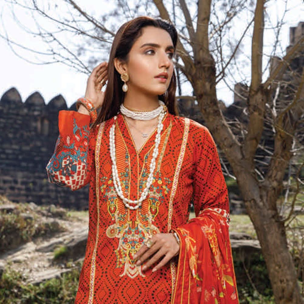 Monsoon Printed Lawn 3 Pcs Un-Stitched Suit Vol 2 - 2-A, Women, 3Pcs Shalwar Suit, Al-Zohaib Textiles, Chase Value