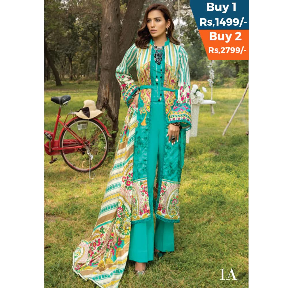 Anum Classic Printed Lawn 3 Pcs Un-Stitched Suit Vol 3 - 2-A, Women, 3Pcs Shalwar Suit, Al-Zohaib Textiles, Chase Value