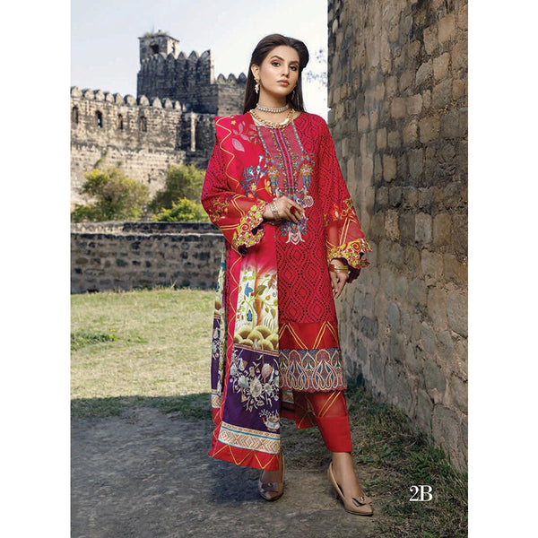 Monsoon Printed Lawn 3 Pcs Un-Stitched Suit Vol 2 - 2-B, Women, 3Pcs Shalwar Suit, Al-Zohaib Textiles, Chase Value