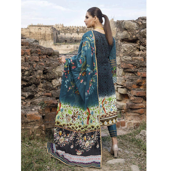 Monsoon Printed Lawn 3 Pcs Un-Stitched Suit Vol 2 - 2-C, Women, 3Pcs Shalwar Suit, Al-Zohaib Textiles, Chase Value
