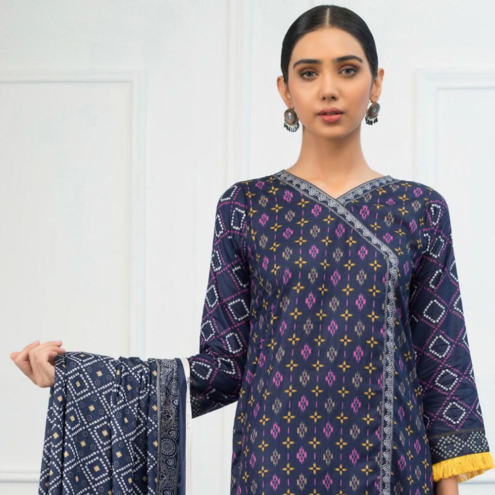 Signature Icon Printed Lawn 3 Piece Un-Stitched Suit Vol 2 - 1 B, Women, 3Pcs Shalwar Suit, ZS Textiles, Chase Value