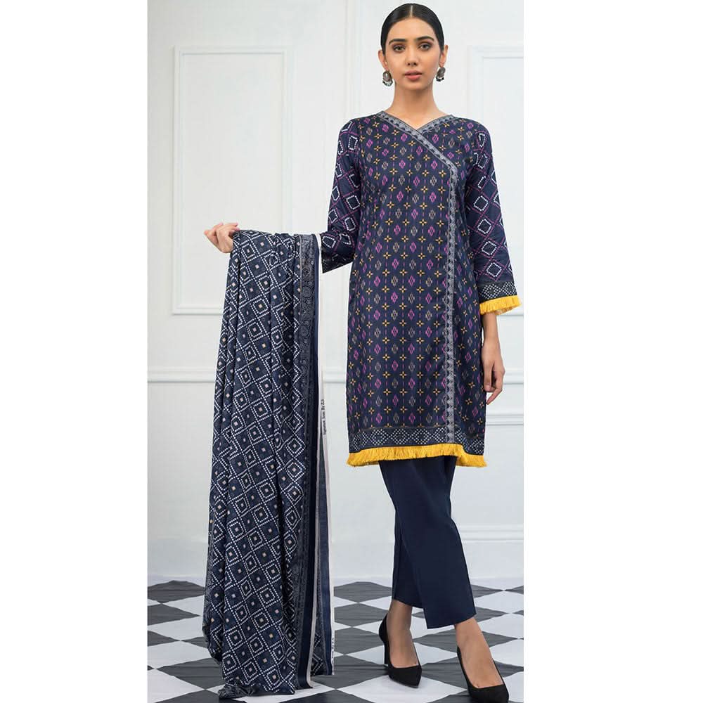 Signature Icon Printed Lawn 3 Piece Un-Stitched Suit Vol 2 - 1 B, Women, 3Pcs Shalwar Suit, ZS Textiles, Chase Value