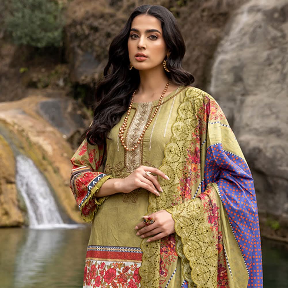 Iman Emboroidered Un-Stitched 3Pcs Suit - 02, Women, 3Pcs Shalwar Suit, Regalia Textiles, Chase Value