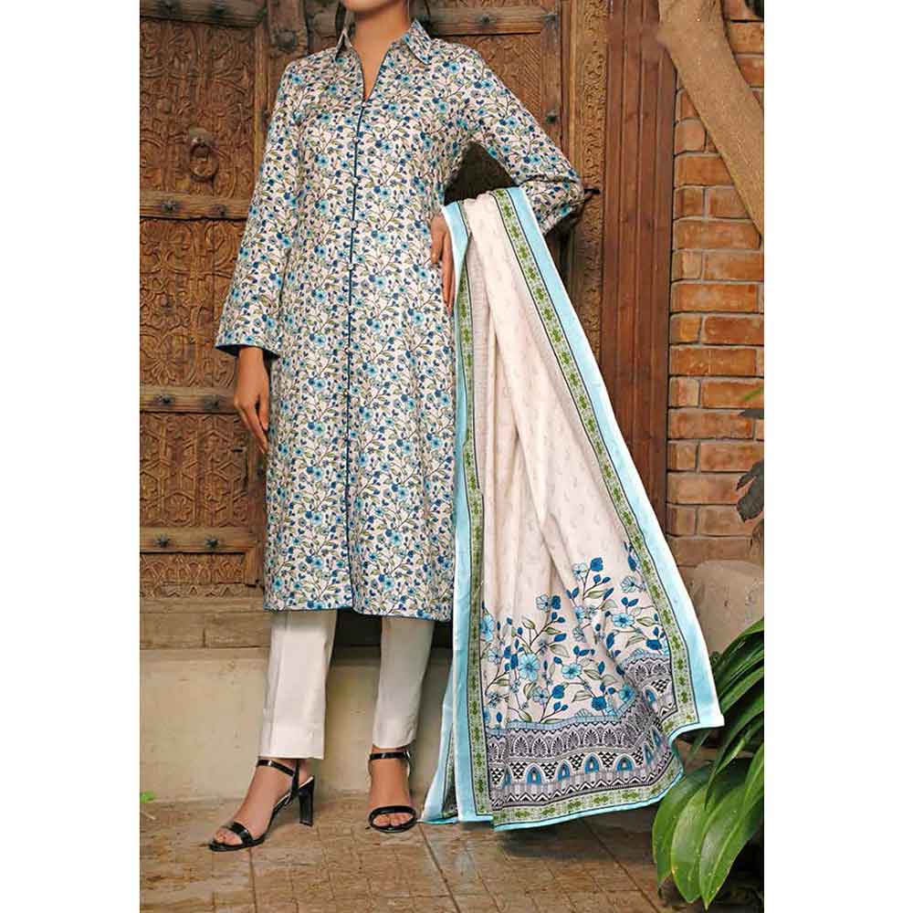 VS Signature Printed Lawn 3 Piece Un-Stitched Suit Vol 1 - 204 A, Women, 3Pcs Shalwar Suits, VS Textiles, Chase Value