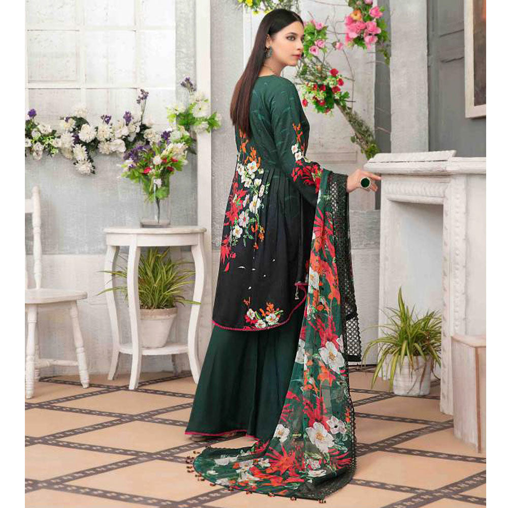 ZAAFIRA Viscose Digital Printed Embroidered 3 Pcs Un-Stitched Suit - 2023, Women, 3Pcs Shalwar Suit, Tawakkal Fabrics, Chase Value
