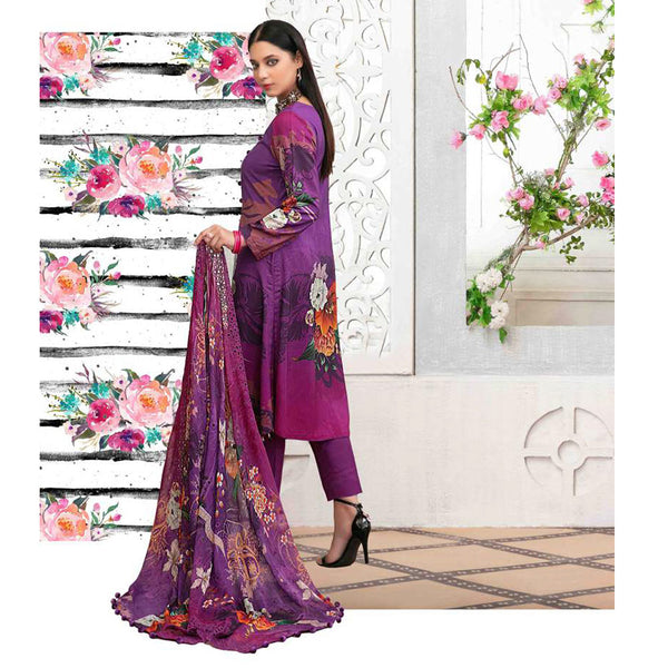 ZAAFIRA Viscose Digital Printed Embroidered 3 Pcs Un-Stitched Suit - 2024, Women, 3Pcs Shalwar Suit, Tawakkal Fabrics, Chase Value