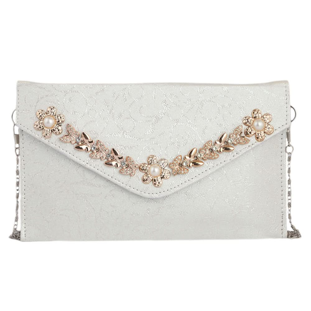 Women's Clutch (Kam-2054) - White, Women, Clutches, Chase Value, Chase Value