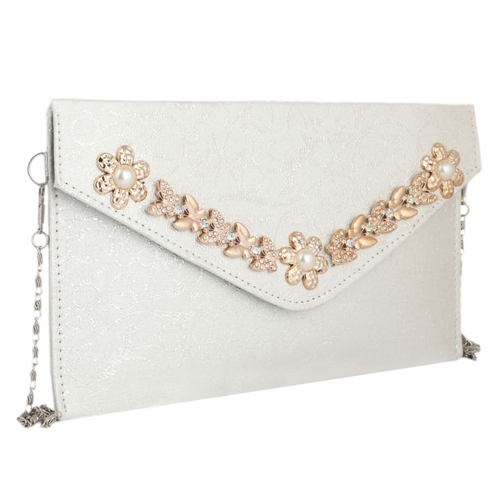 Women's Clutch (Kam-2054) - White, Women, Clutches, Chase Value, Chase Value