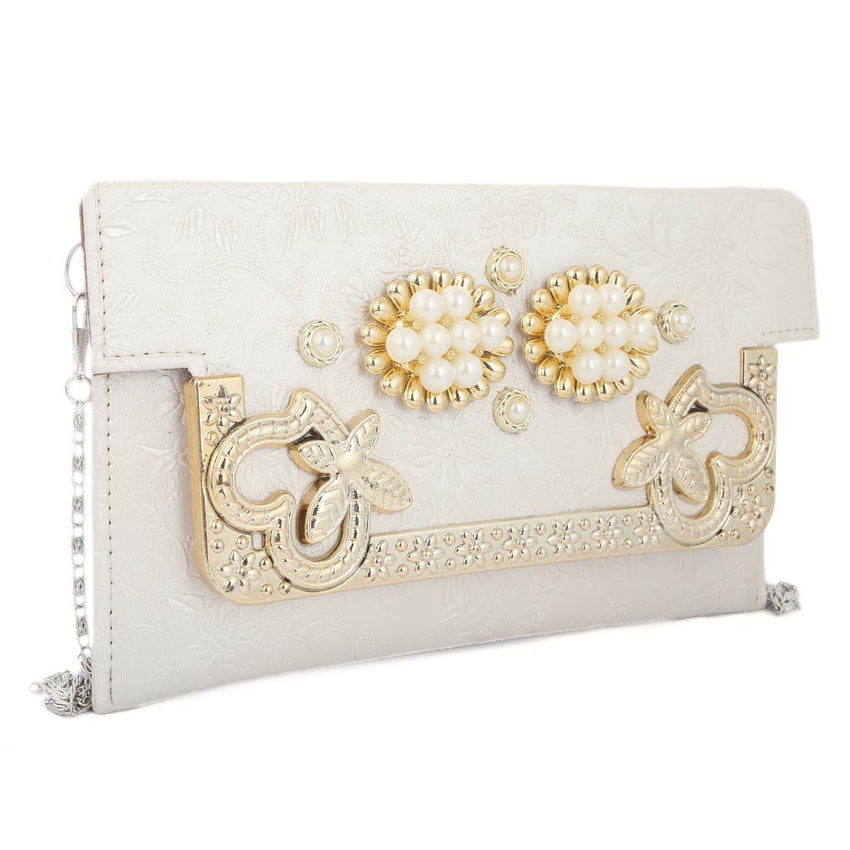 Women's Fancy Clutch (K-2077) - Off White, Women, Clutches, Chase Value, Chase Value