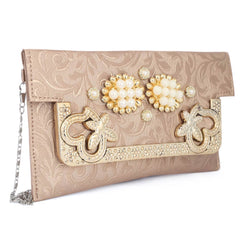 Women's Fancy Clutch (K-2077) - Light Brown, Women, Clutches, Chase Value, Chase Value