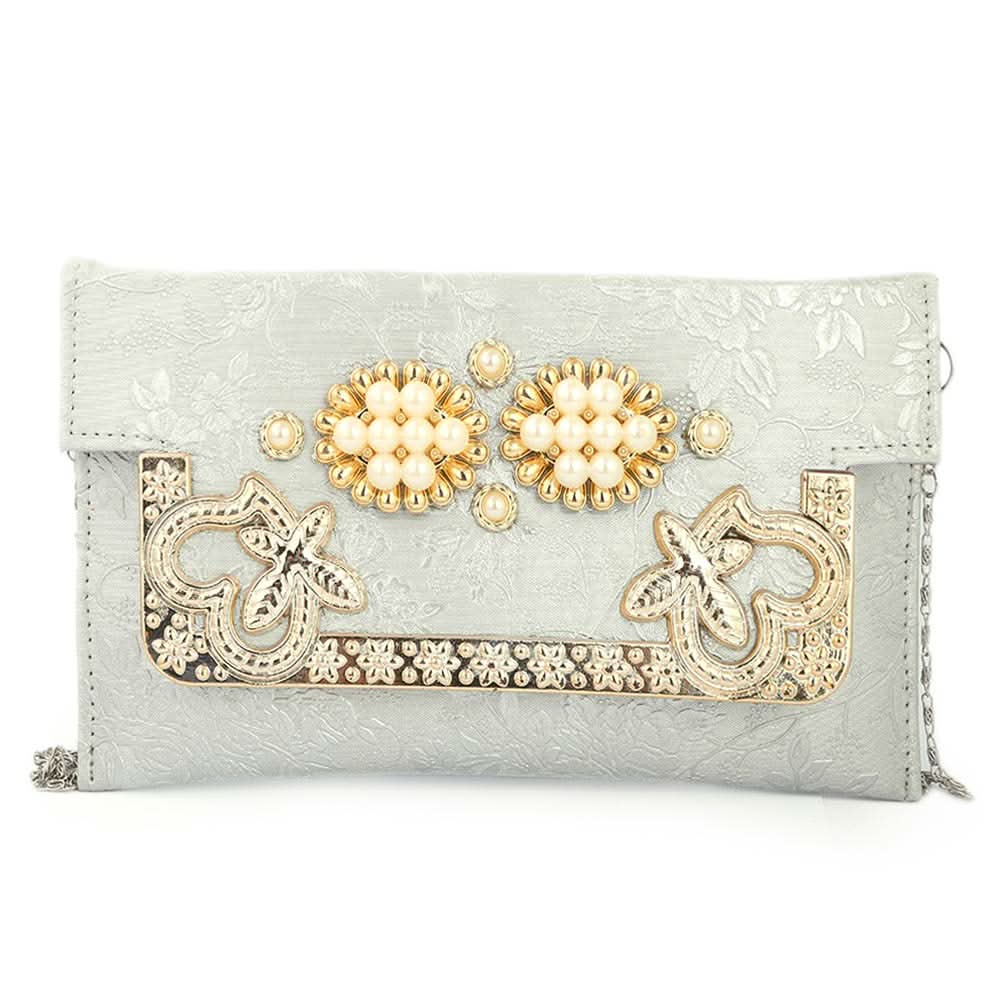 Women's Fancy Clutch (K-2077) - White, Women, Clutches, Chase Value, Chase Value