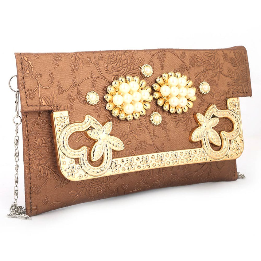 Women's Fancy Clutch (K-2077) - Brown, Women, Clutches, Chase Value, Chase Value