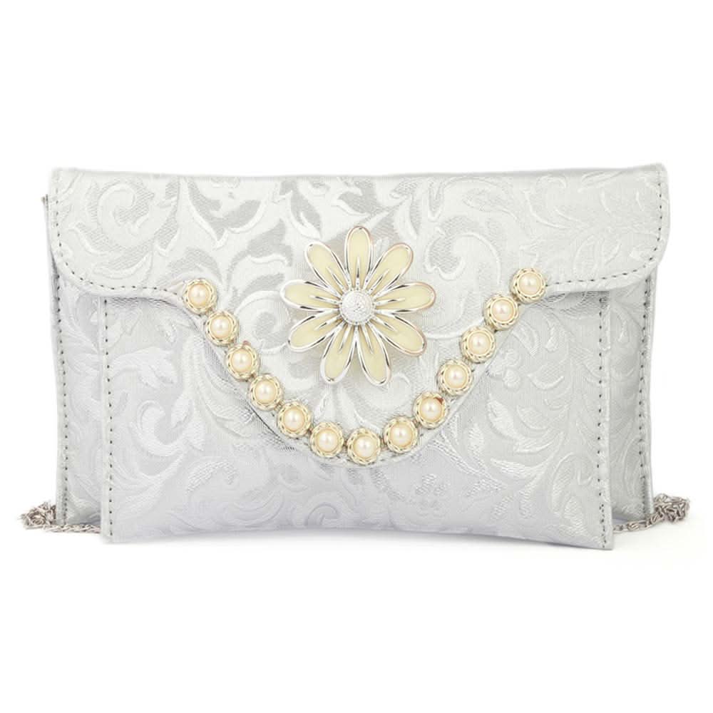 Women's Fancy Clutch (K-2082) - Silver, Women, Clutches, Chase Value, Chase Value