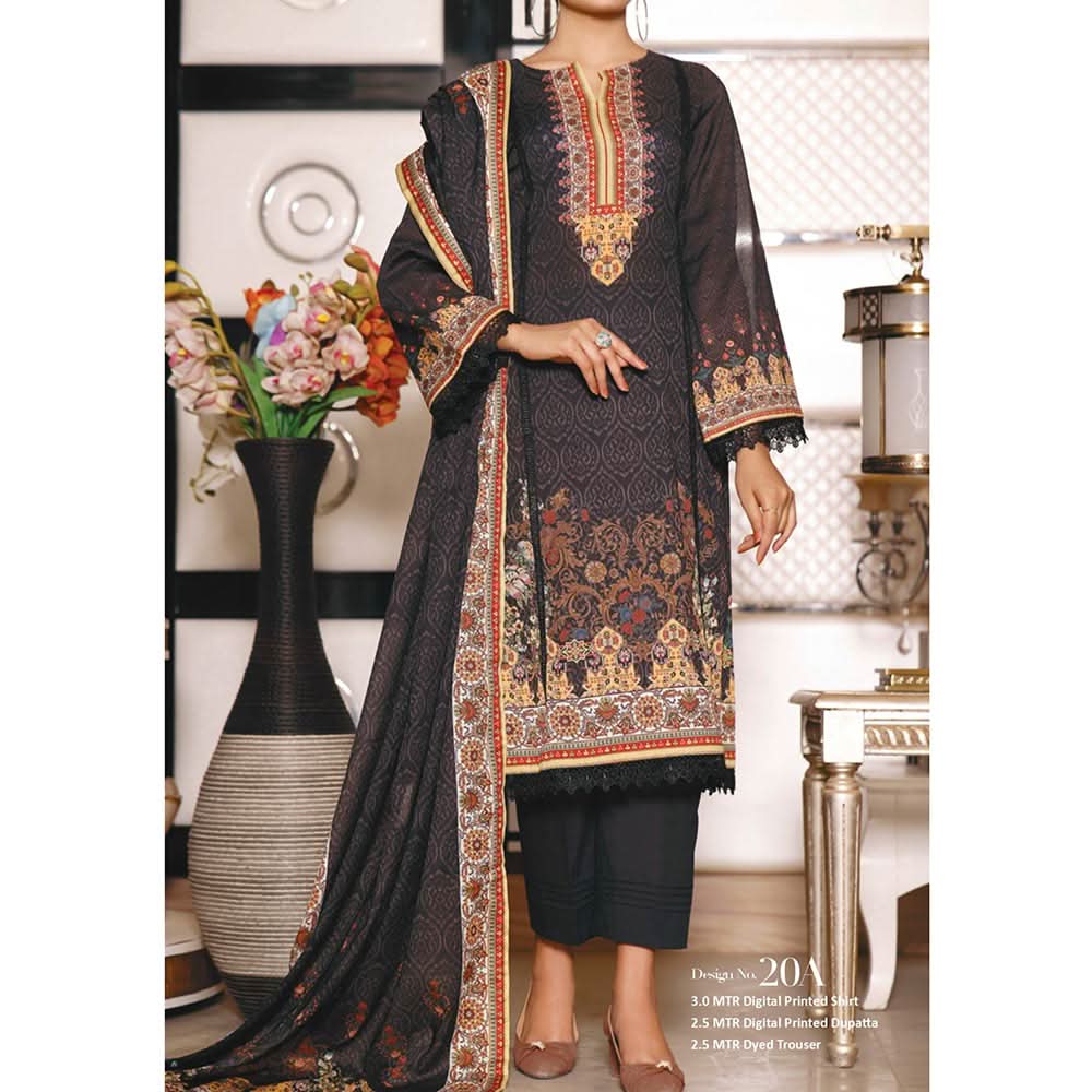 VS MISRI Digital Printed Lawn 3 Pcs Un-Stitched Suit - 20-B, Women, 3Pcs Shalwar Suit, VS Textiles, Chase Value