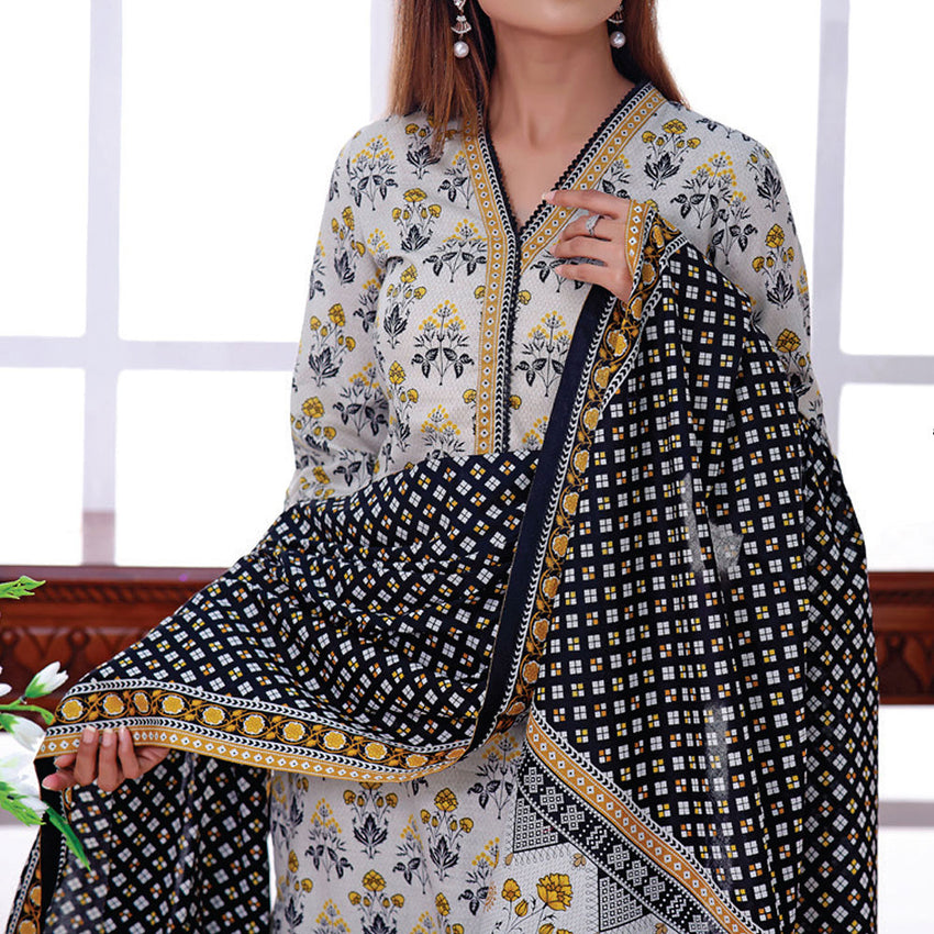 VS Daman Cambric Printed 3 Pcs Un-Stitched Suit Vol 1 - A-2101, Women, 3Pcs Shalwar Suit, VS Textiles, Chase Value