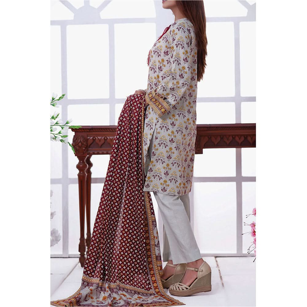 VS Daman Cambric Printed 3 Pcs Un-Stitched Suit Vol 1 - B-2101, Women, 3Pcs Shalwar Suit, VS Textiles, Chase Value