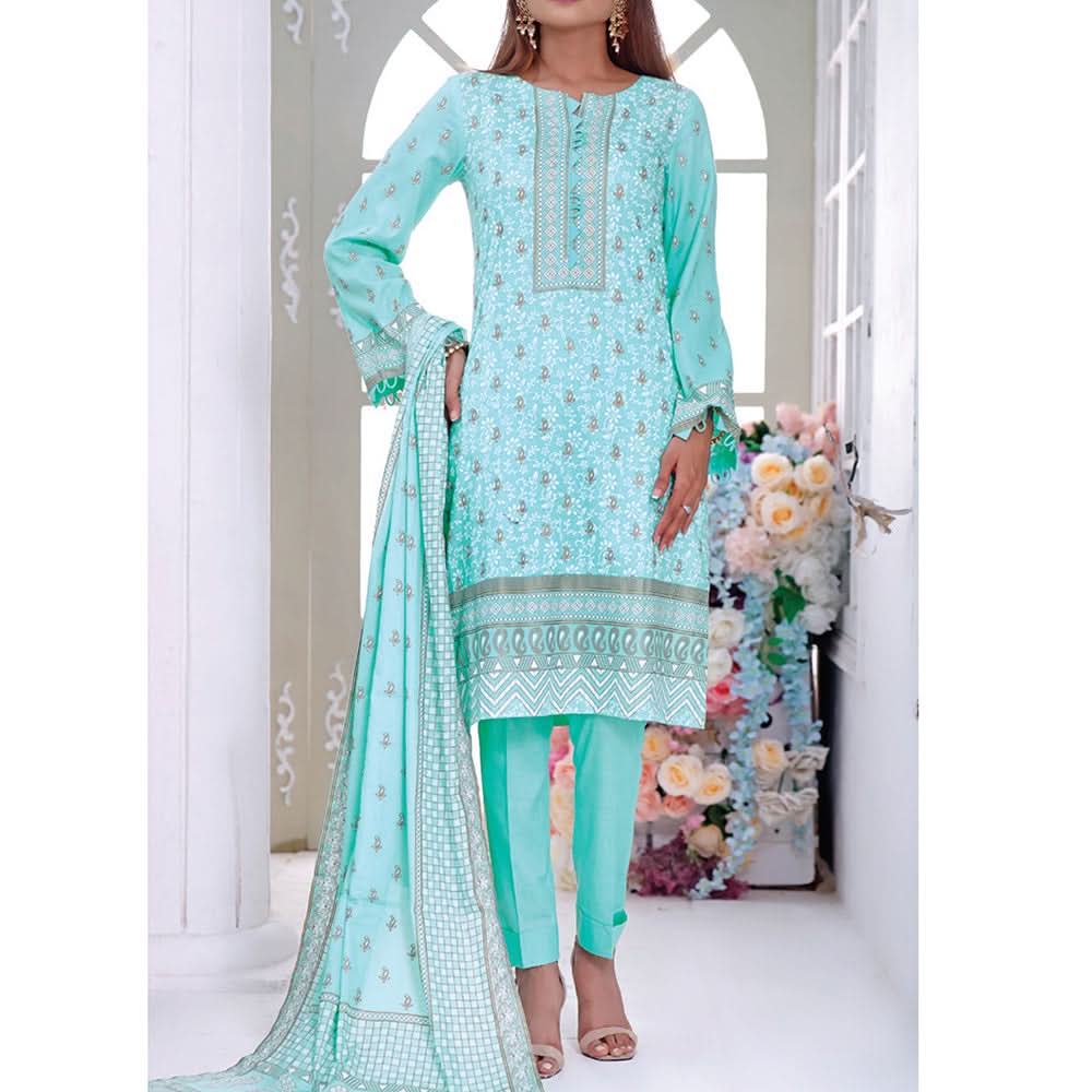 VS Daman Cambric Printed 3 Pcs Un-Stitched Suit Vol 1 - A-2103, Women, 3Pcs Shalwar Suit, VS Textiles, Chase Value