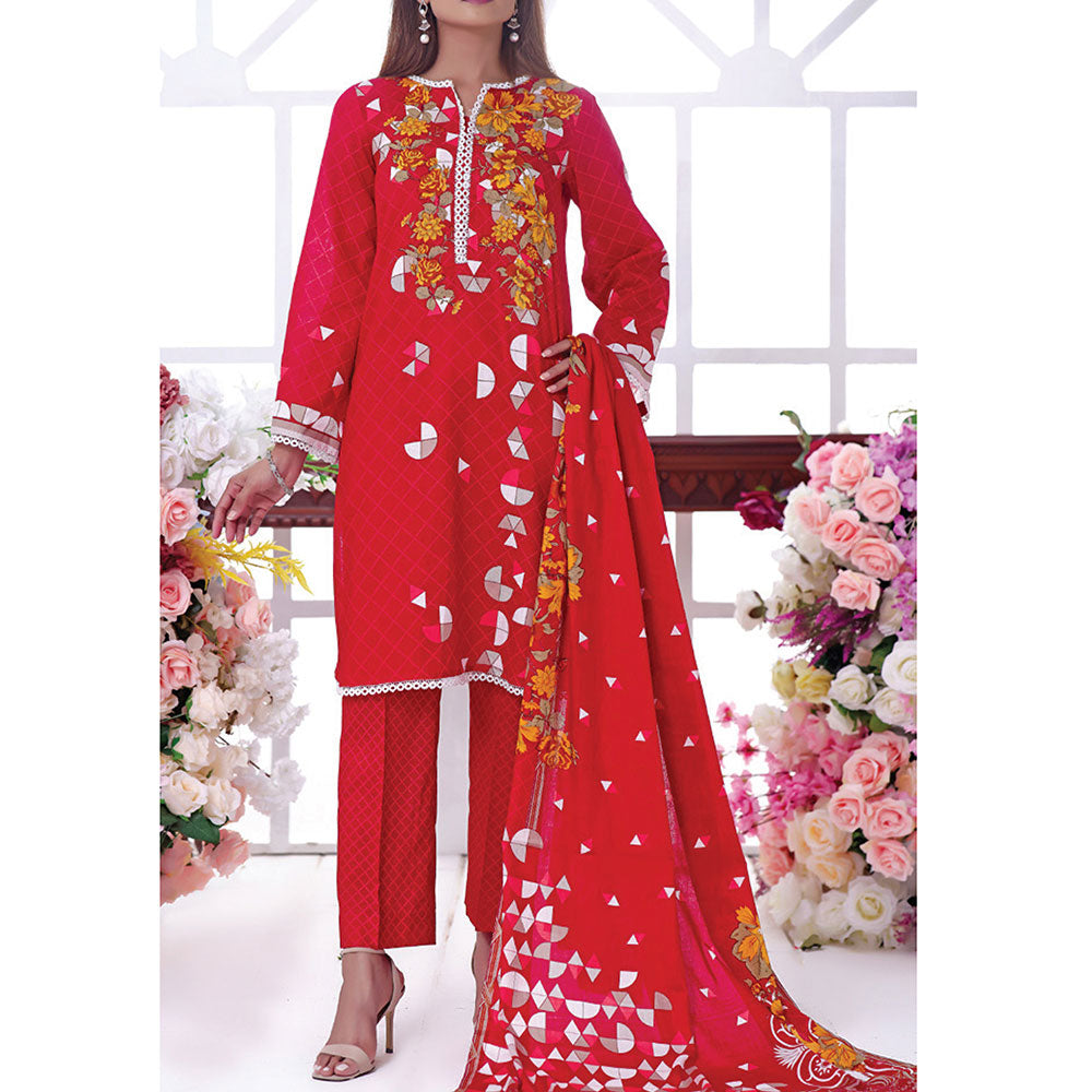 VS Daman Cambric Printed 3 Pcs Un-Stitched Suit Vol 1 - A-2106, Women, 3Pcs Shalwar Suit, VS Textiles, Chase Value
