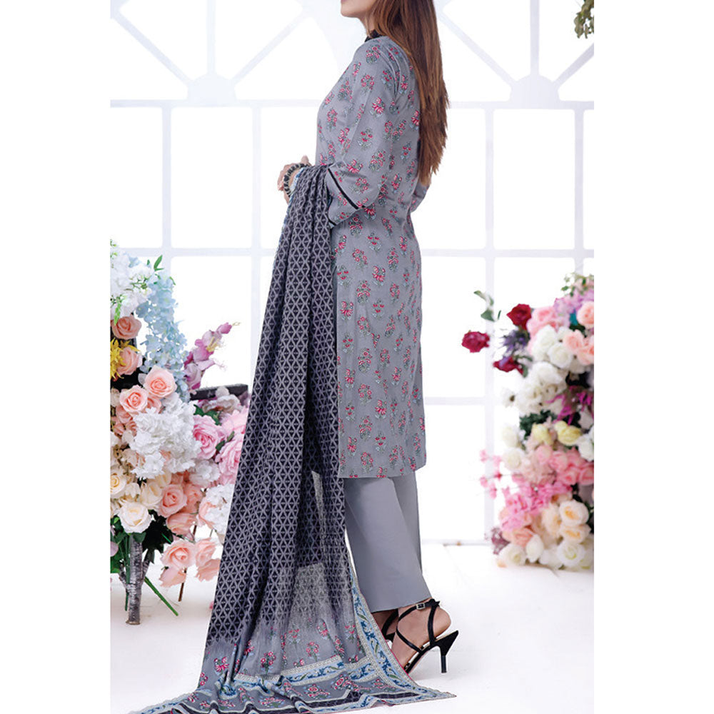 VS Daman Cambric Printed 3 Pcs Un-Stitched Suit Vol 1 - A-2107, Women, 3Pcs Shalwar Suit, VS Textiles, Chase Value