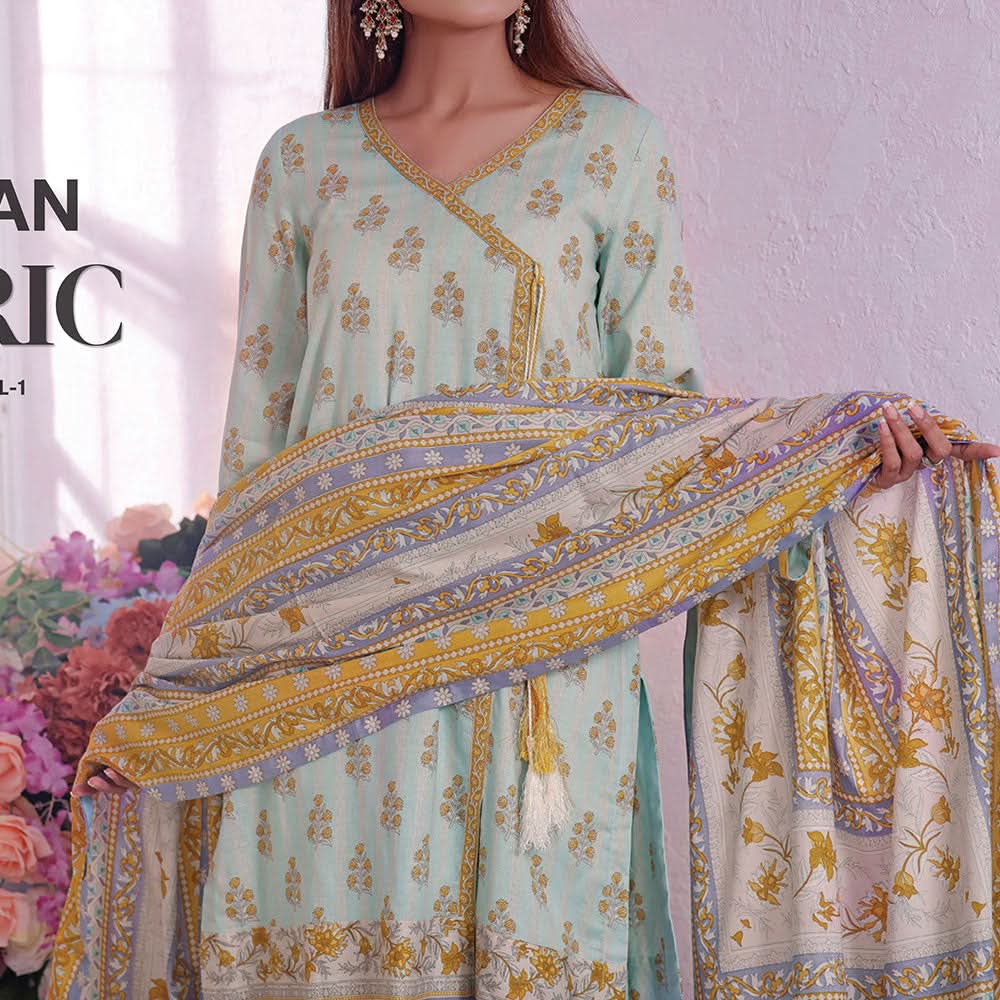 VS Daman Cambric Printed 3 Pcs Un-Stitched Suit Vol 1 - A-2108, Women, 3Pcs Shalwar Suit, VS Textiles, Chase Value
