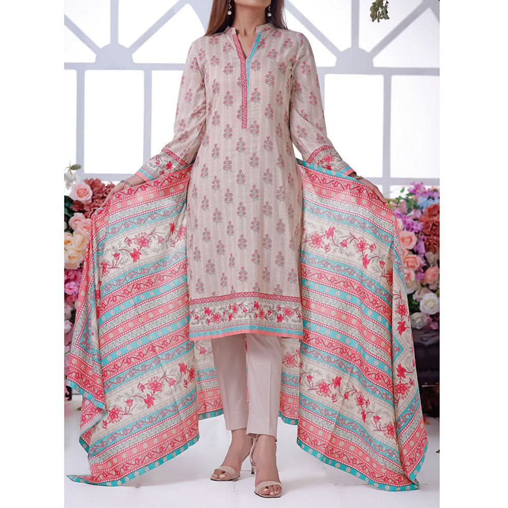 VS Daman Cambric Printed 3 Pcs Un-Stitched Suit Vol 1 - B-2108, Women, 3Pcs Shalwar Suit, VS Textiles, Chase Value