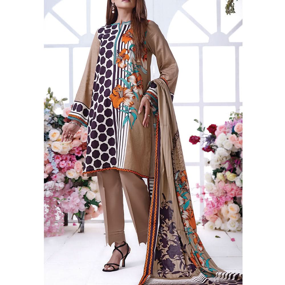VS Daman Cambric Printed 3 Pcs Un-Stitched Suit Vol 1 - A-2109, Women, 3Pcs Shalwar Suit, VS Textiles, Chase Value