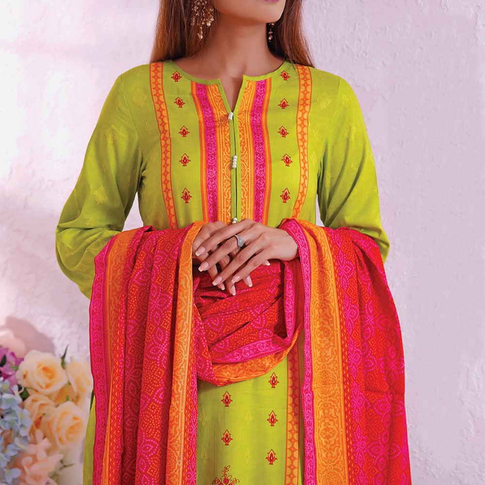 VS Daman Cambric Printed 3 Pcs Un-Stitched Suit Vol 1 - B-2110, Women, 3Pcs Shalwar Suit, VS Textiles, Chase Value
