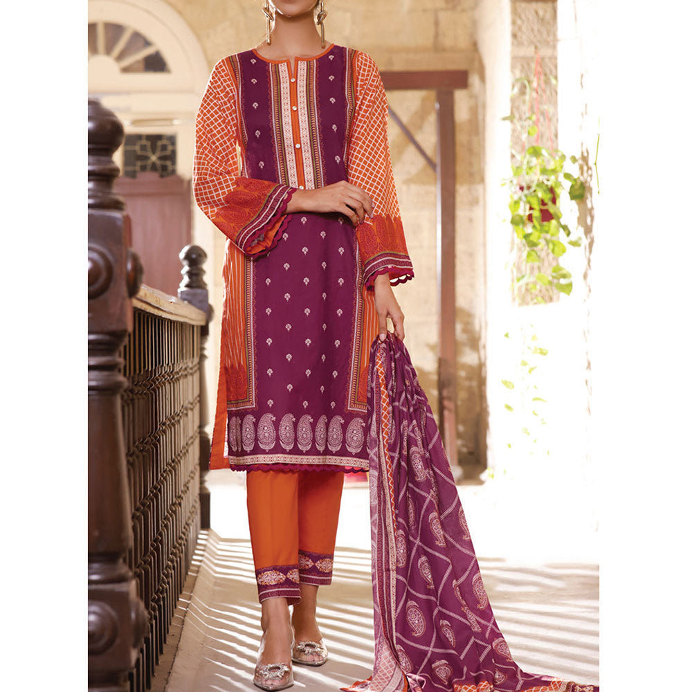 VS Daman Printed Cambric unstitched 3pc Suit V-2, Women, 3Pcs Shalwar Suit, VS Textiles, Chase Value